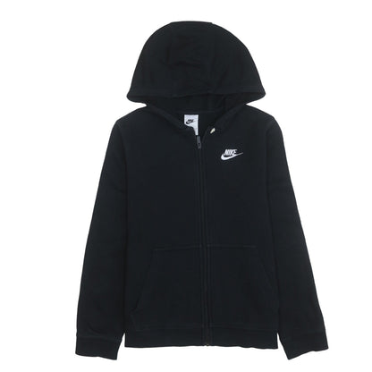 Nike Boys Black Full Zip Hoodie L 147-158cm Cotton Blend Logo