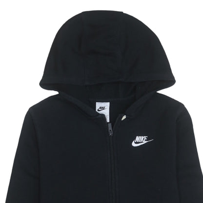 Nike Boys Black Full Zip Hoodie L 147-158cm Cotton Blend Logo