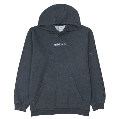 Adidas Men’s Grey XL Pullover Hoodie with Logo and Pockets