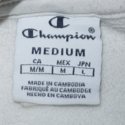 Champion Women's Beige and Navy Colourblock Crew Neck Sweatshirt Medium