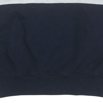 Champion Women's Beige and Navy Colourblock Crew Neck Sweatshirt Medium