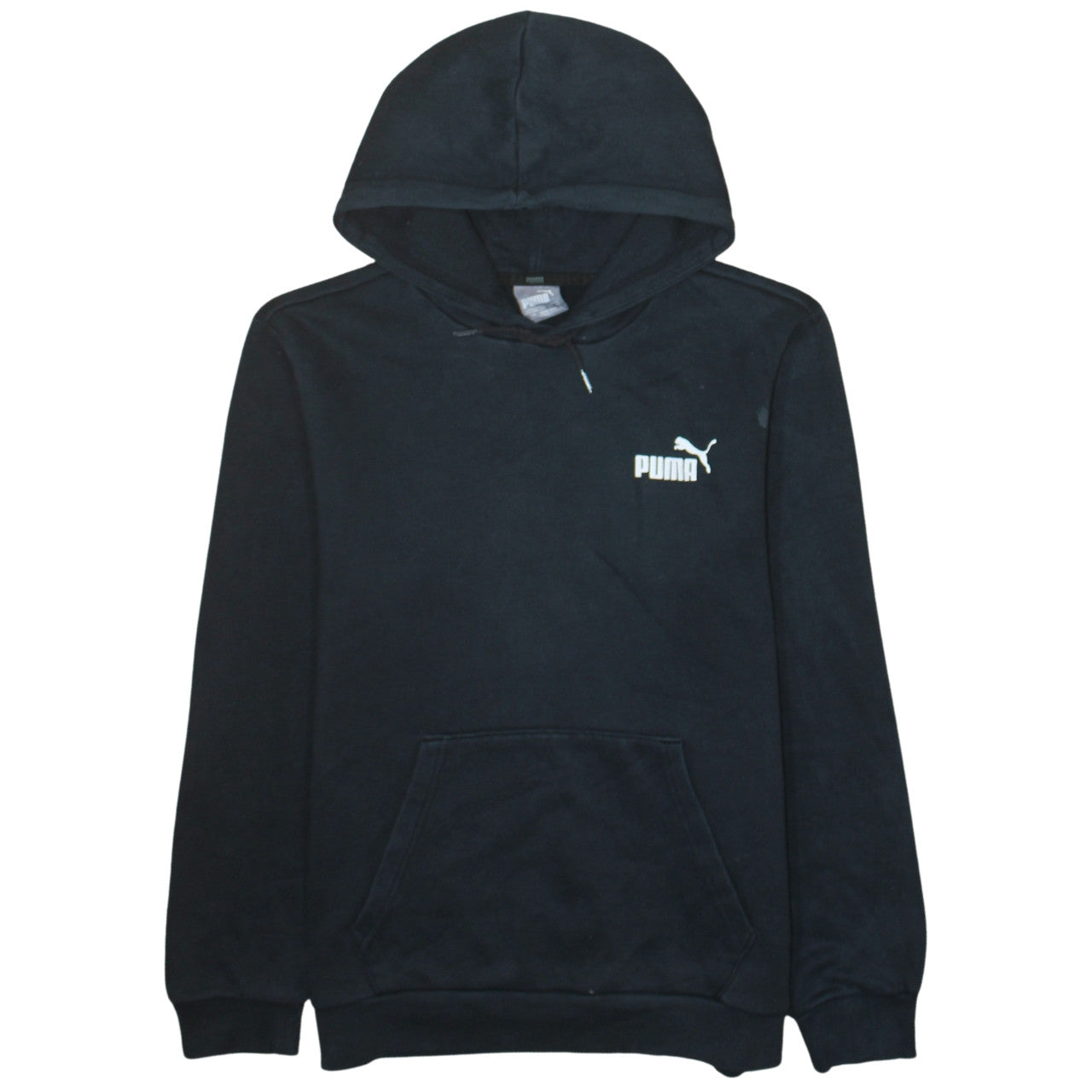 Puma Men's Black Small Pullover Hoodie Logo Fleece Sweatshirt