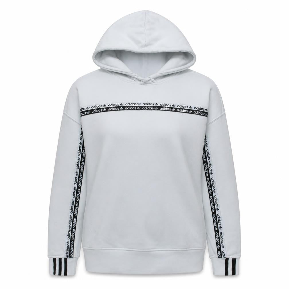 Adidas Womens White Pullover Hoodie Size 12 Long Sleeve Logo Design