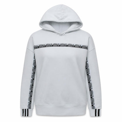 Adidas Womens White Pullover Hoodie Size 12 Long Sleeve Logo Design