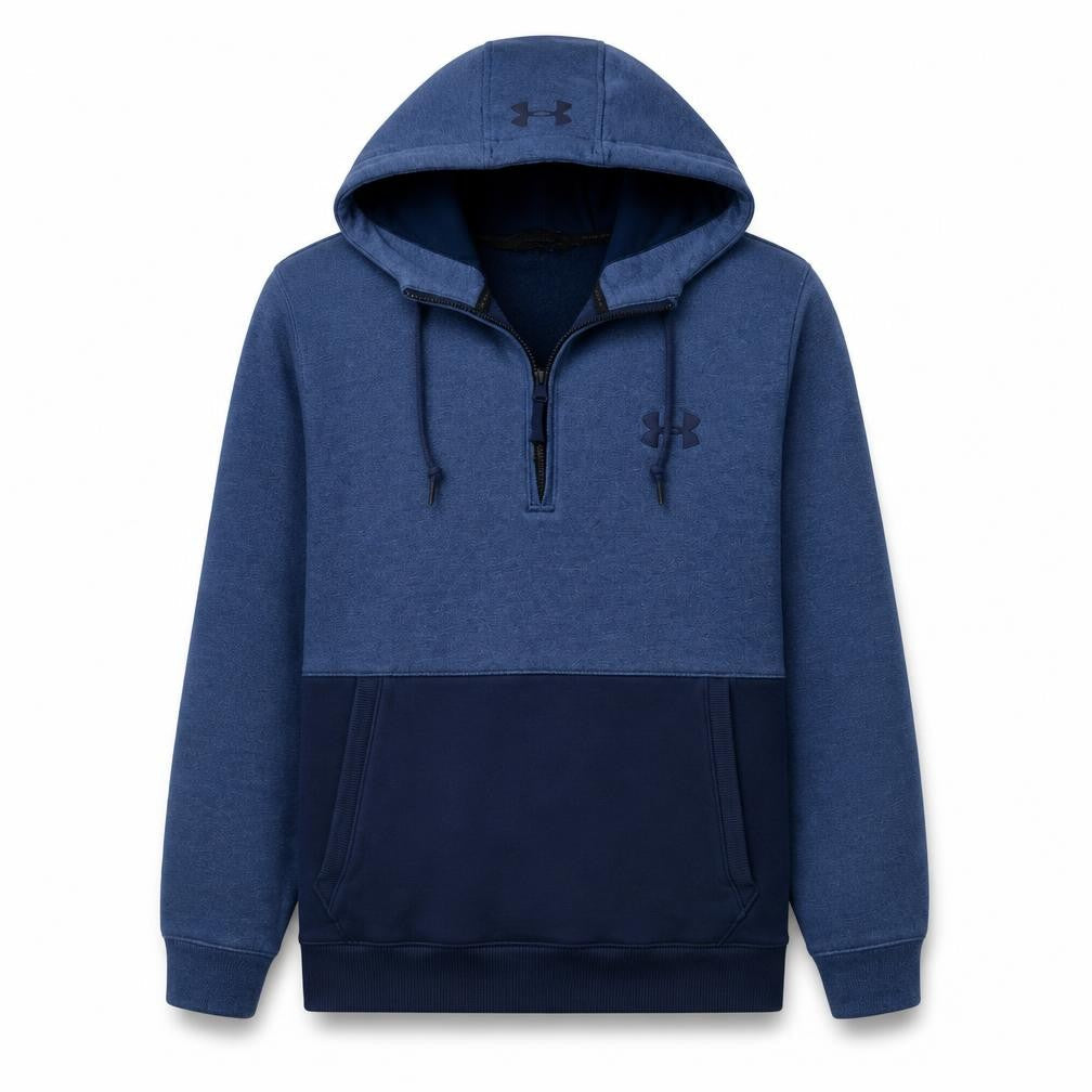 Under Armour Men's Blue Fleece 1/2 Zip Hoodie Medium ColdGear