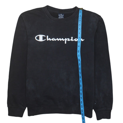 Champion Men's Black Medium Pullover Crew Neck Logo Sweatshirt
