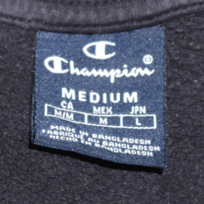 Champion Men's Black Medium Pullover Crew Neck Logo Sweatshirt