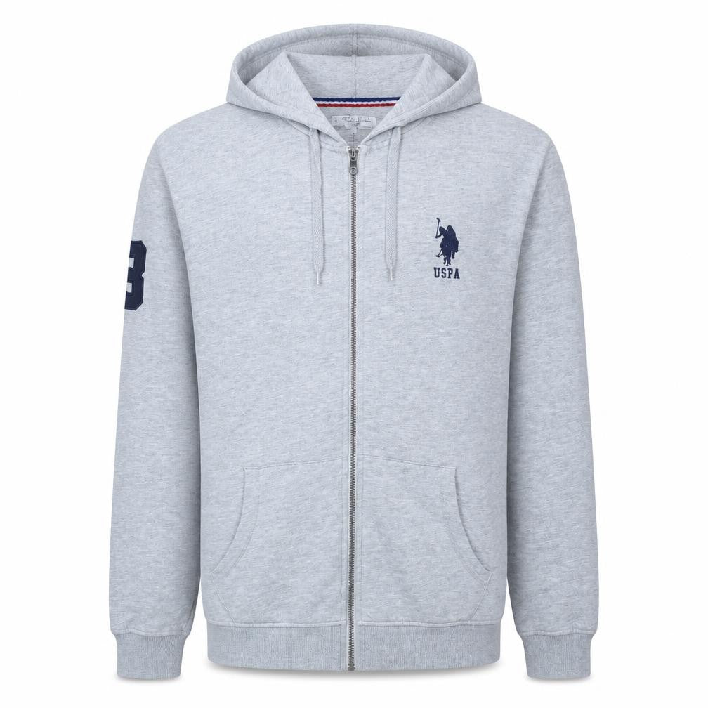 U.S. Polo Assn. Men’s Grey Full Zip Hoodie 2XL Classic Sportswear