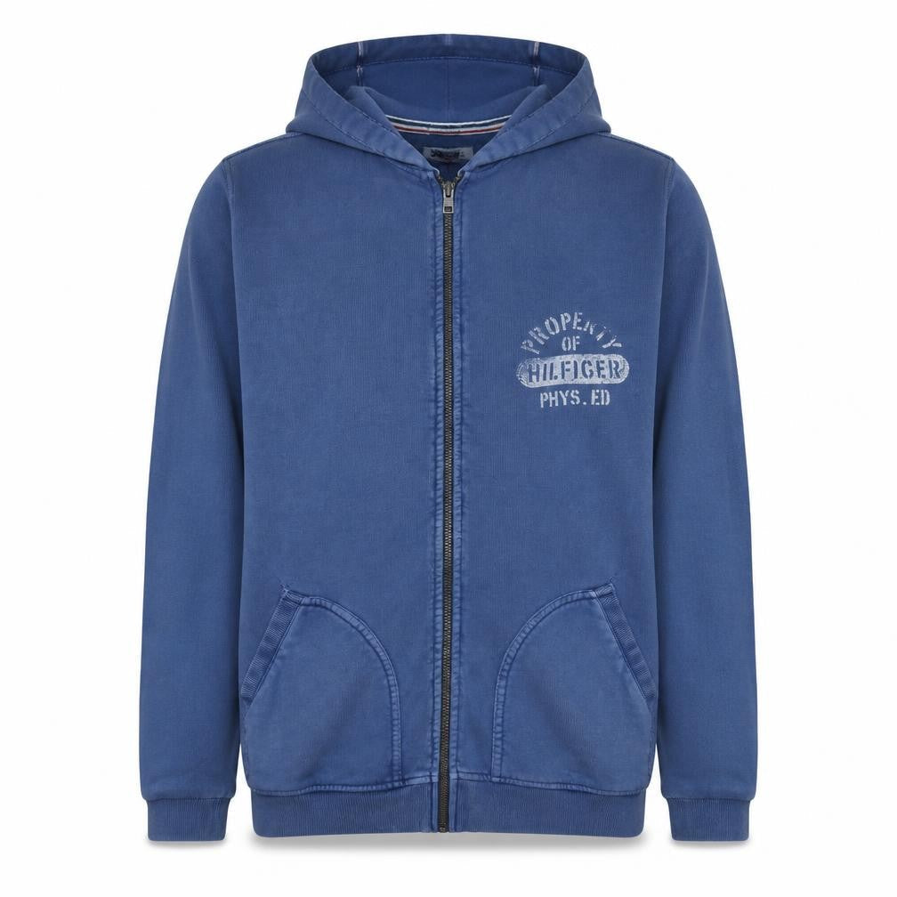 Hilfiger Denim Men's Blue Full Zip Hoodie Size L Regular Fit