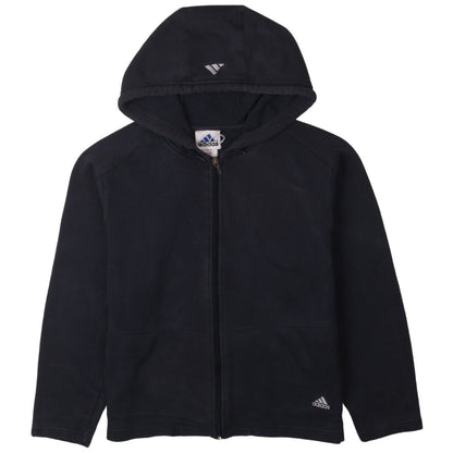 Adidas Womens Black Full Zip Hoodie Size M Classic Hooded Sweatshirt