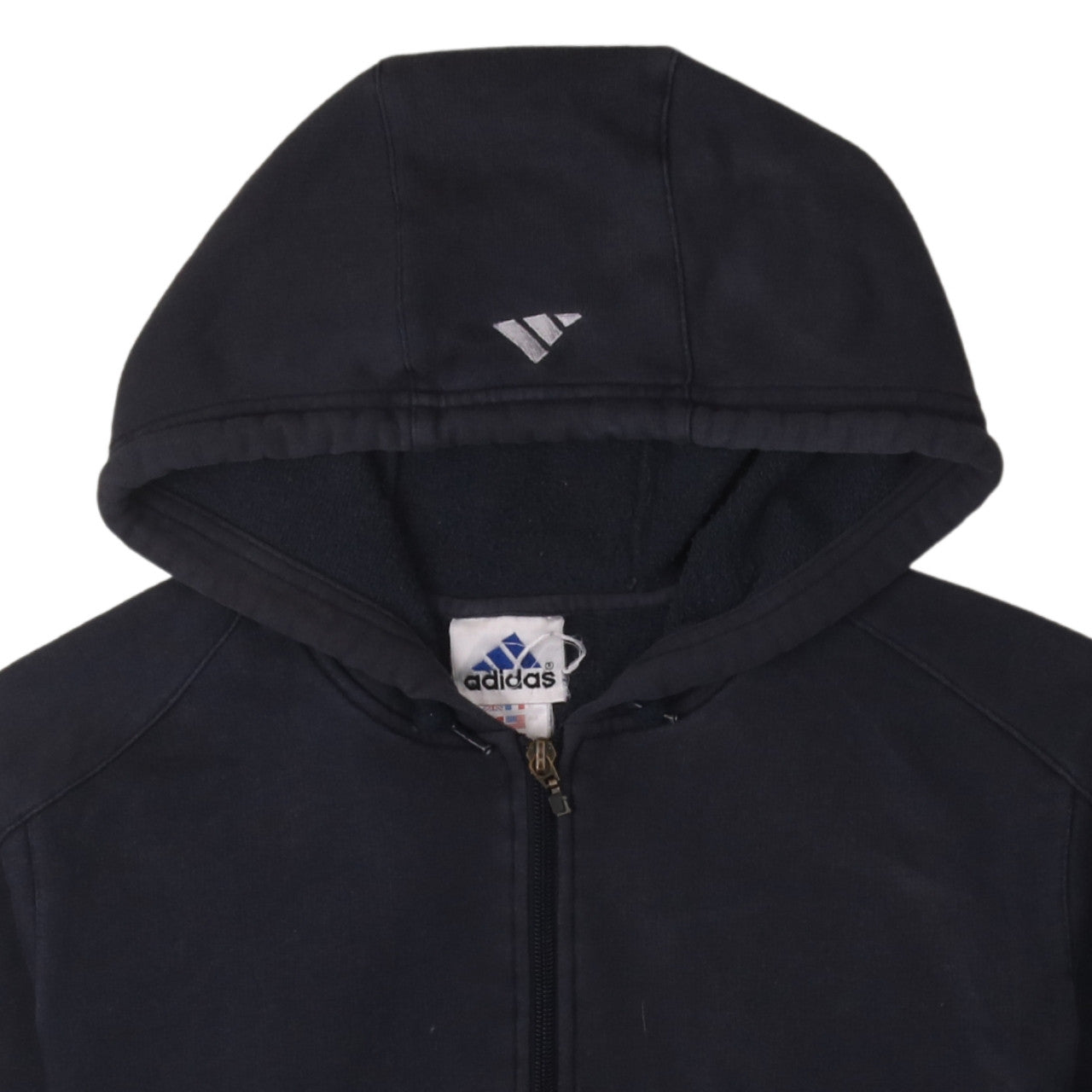 Adidas Womens Black Full Zip Hoodie Size M Classic Hooded Sweatshirt