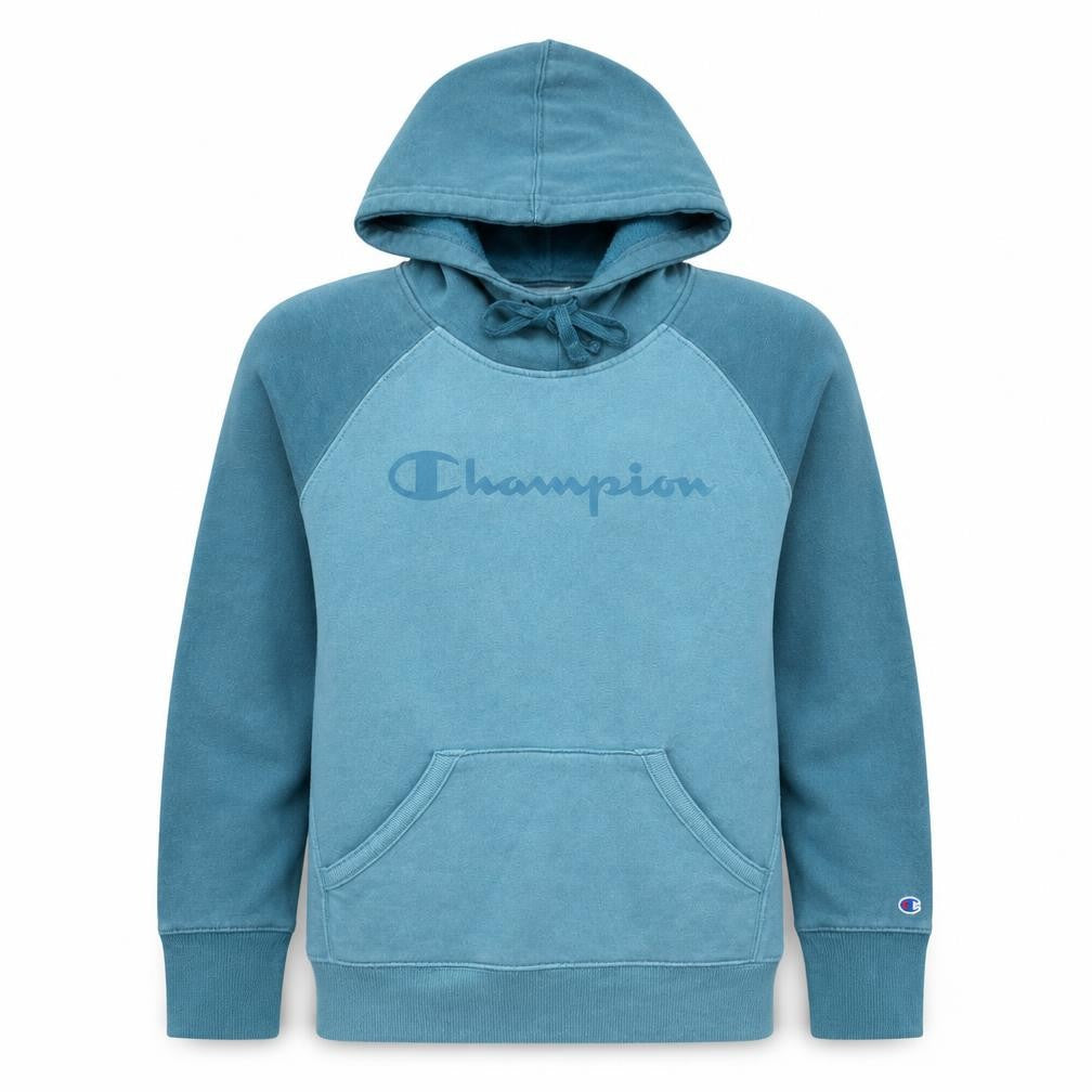 Champion Men's Blue Pullover Hoodie Medium Fleece Logo Sweatshirt