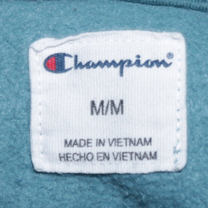Champion Men's Blue Pullover Hoodie Medium Fleece Logo Sweatshirt
