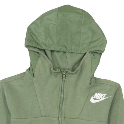 Nike Men's Green XS Full Zip Hoodie Lightweight Cotton Blend