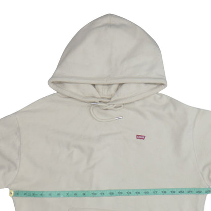 Levi's Men's Beige Pullover Hoodie L Regular Fit Logo Fleece