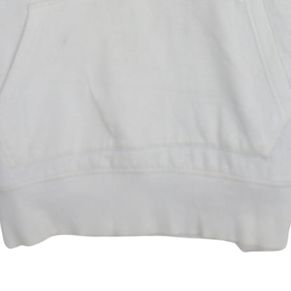 Tommy Hilfiger Men's White Pullover Hoodie L Regular Fit Cotton