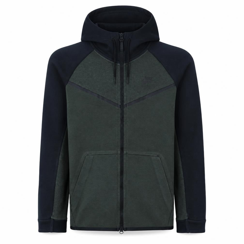Front view of Nike Men's Green Full Zip Hoodie, size S, Regular Fit