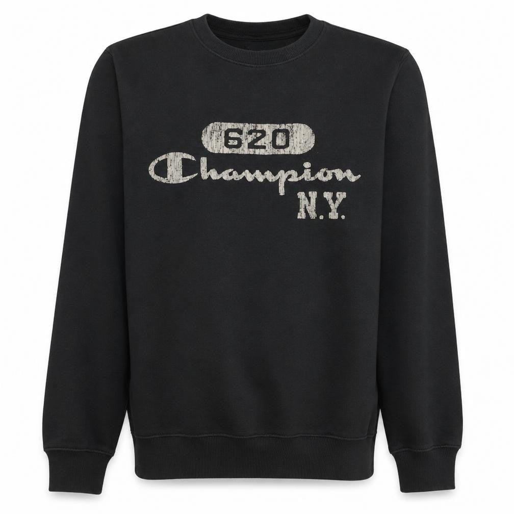 Champion Men’s Black Crew Neck Pullover Sweatshirt Small