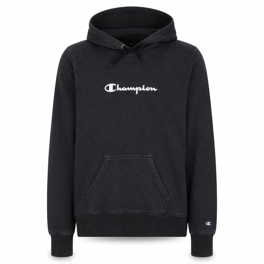 Champion Men's Black Pullover Hoodie Medium Embroidered Logo Sweatshirt