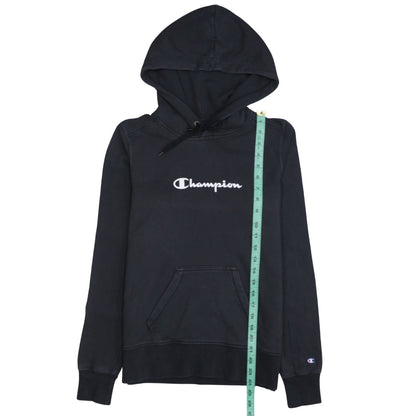 Champion Men's Black Pullover Hoodie Medium Embroidered Logo Sweatshirt