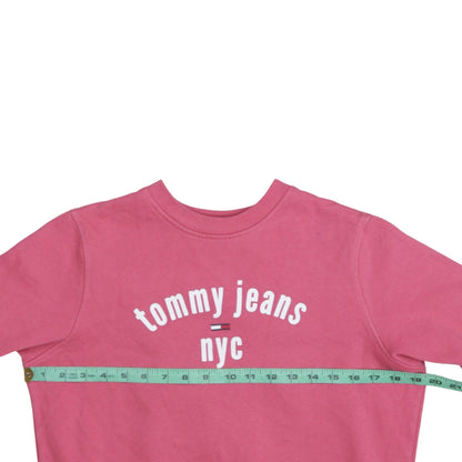 Tommy Jeans Women's Pink XS Pullover Sweatshirt NYC Logo