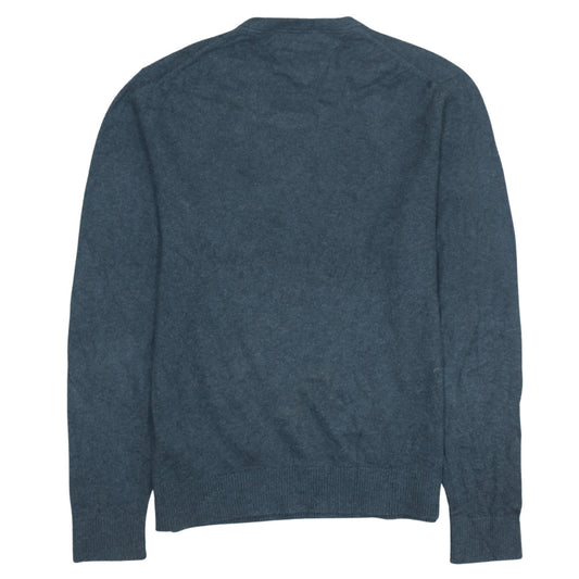 Tommy Hilfiger Men's Blue Cotton Cashmere Crew Neck Jumper M