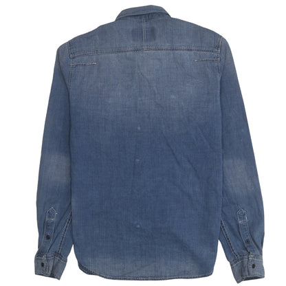 Superdry Men's Blue Denim Long Sleeve Button-Up Shirt M