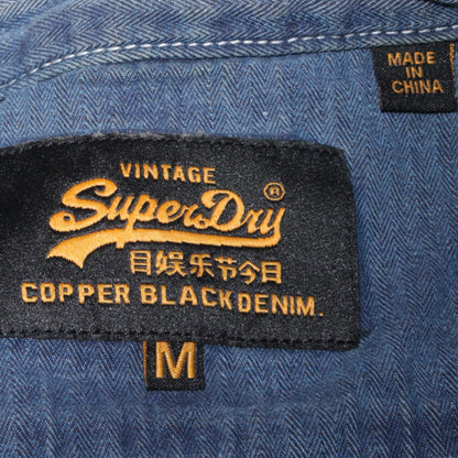 Superdry Men's Blue Denim Long Sleeve Button-Up Shirt M
