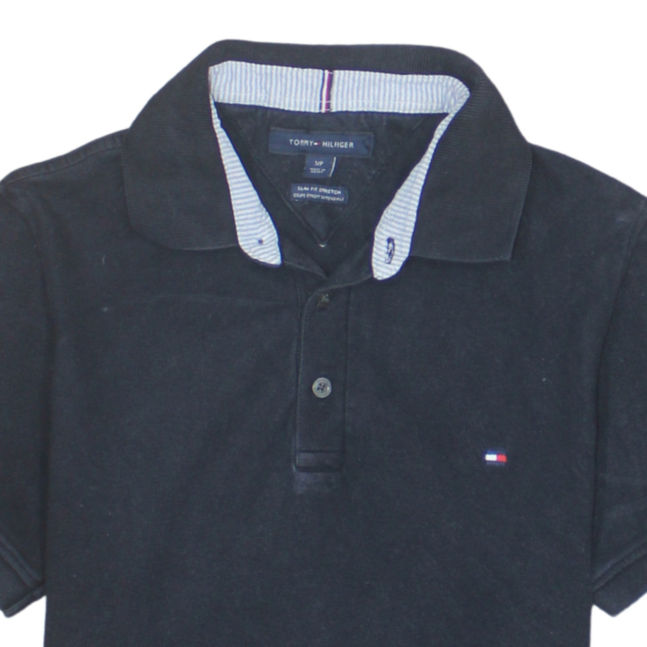 Tommy Hilfiger Men's Black Slim Fit Stretch Polo Shirt S
