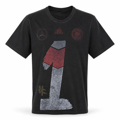 Front view of Adidas Men's Black XL Graphic Sports T-Shirt Mercedes-Benz Germany