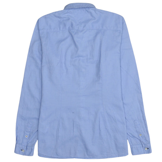 Tommy Hilfiger Men's Blue Slim Fit Long Sleeve Cotton Button-Up Shirt M