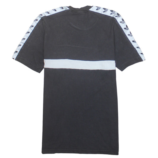 Adidas Men's Black Crew Neck Short Sleeve Stripe T-Shirt Size S
