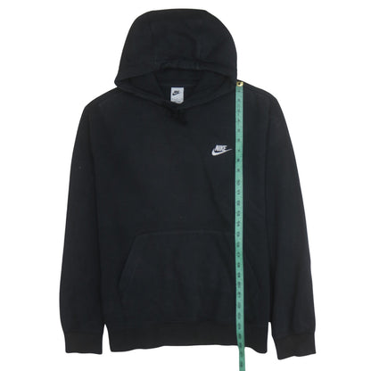 Nike Men’s Black Pullover Fleece Hoodie M Regular Fit Logo Design