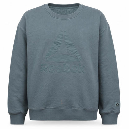 Reebok Mens Green Crew Neck Sweatshirt Size S Pullover Logo Fleece