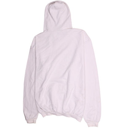 I Love Barcelona White Pullover Hoodie Men 2XL Graphic Print Fleece