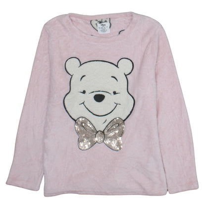 Primark Women’s Pink Winnie the Pooh Sequin Fleece Pyjama Top Size 10-12