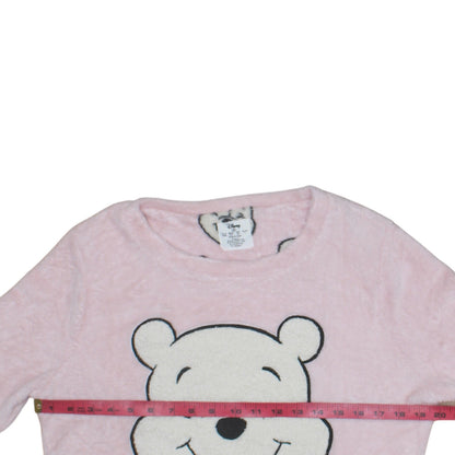 Primark Women’s Pink Winnie the Pooh Sequin Fleece Pyjama Top Size 10-12