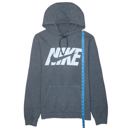 Nike Men's Grey Pullover Hoodie M Sports Logo Fleece Sweatshirt