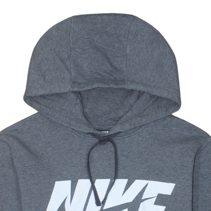 Nike Men's Grey Pullover Hoodie M Sports Logo Fleece Sweatshirt