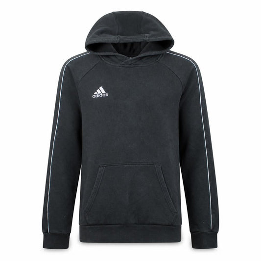 Front view of Adidas Men's Black Pullover Hoodie Small Sports Fleece