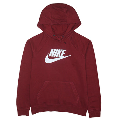 Nike Men's Red Pullover Hoodie Small Logo Graphic Fleece Sweatshirt