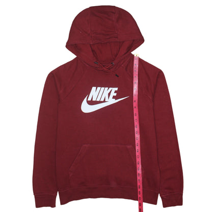 Nike Men's Red Pullover Hoodie Small Logo Graphic Fleece Sweatshirt