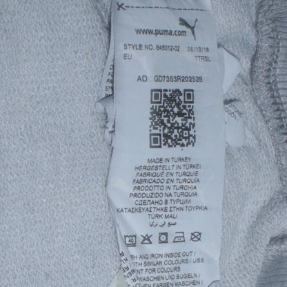 Puma Womens Grey Hoodie Large Pullover Logo Cotton Blend Casual