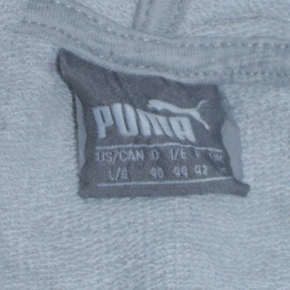 Puma Womens Grey Hoodie Large Pullover Logo Cotton Blend Casual