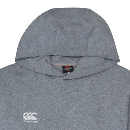 Canterbury Men's Grey Pullover Hoodie Size L Logo Fleece Sweatshirt