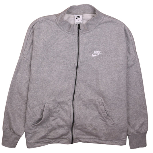 Nike Women's Grey Full Zip Sweatshirt Hoodie M - Classic Casual Style