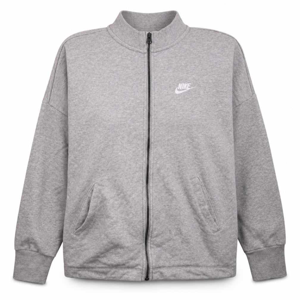 Front view of Nike Women's Grey Full Zip Sweatshirt Hoodie M - Classic Casual Style