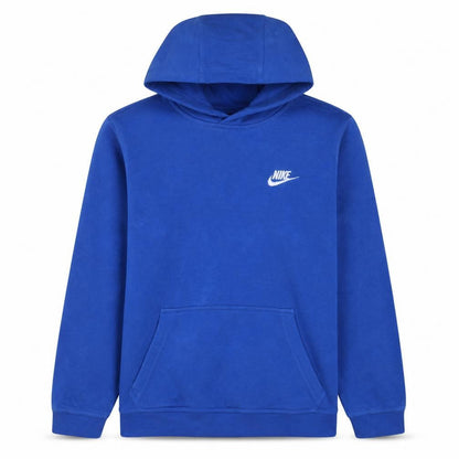 Nike Blue Pullover Hoodie Teens L Logo Cotton Blend Fleece
