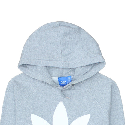 adidas Mens Grey Pullover Hoodie M Logo Fleece Sweatshirt