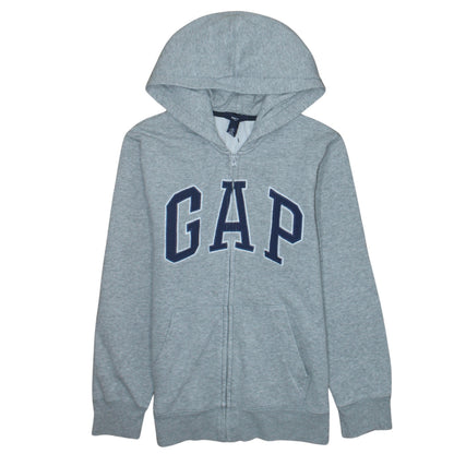 GapKids Boys Grey Full Zip Hoodie Size 12 Years Cotton Blend Logo Design